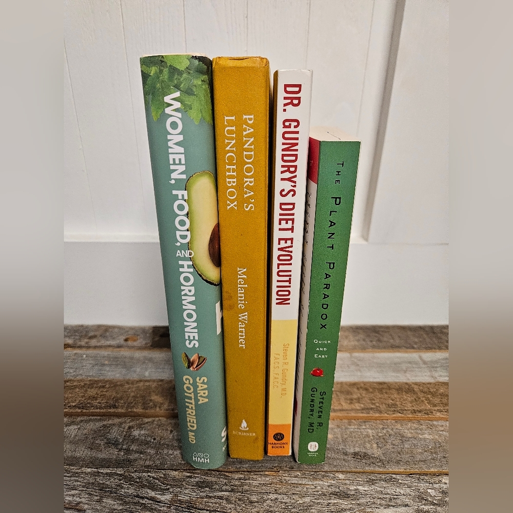 Food + Diet Books :Woman Food and Hormones, Dr. Gundry Books, Pandora's Lunchbox